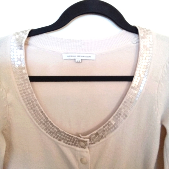 Urban Behavior Sequin Collar Long Sleeve Cardigan - Picture 8 of 9